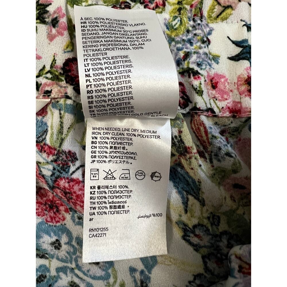 H&M Wide Leg Botanical Print Crop Pants - Size 14 - Picture 5 of 9